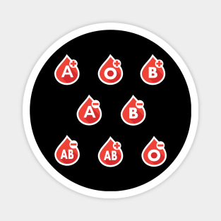 Blood Types Drops Sticker Pack Magnet